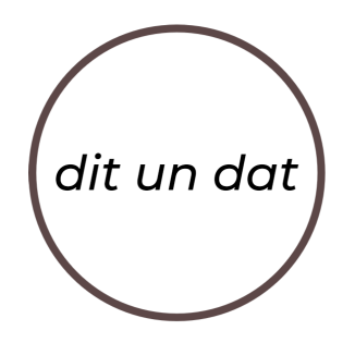 Kreisförmiges Logo mit dem schwarzen Text: "dit und dat"